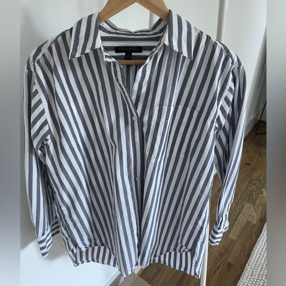 Banana Republic striped oversized shirt size small